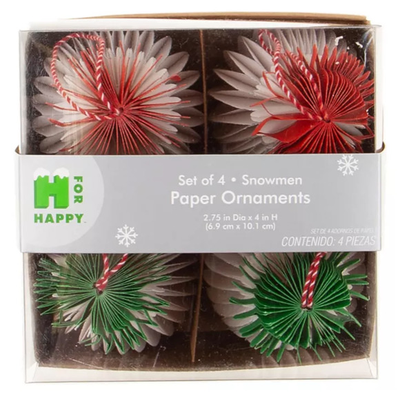 Bed Bath & Beyond Holiday Christmas Ornaments Set Of 4 Snowmen